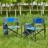 2-Piece Padded Folding Outdoor Chair With Storage Pockets,Lightweight Oversized